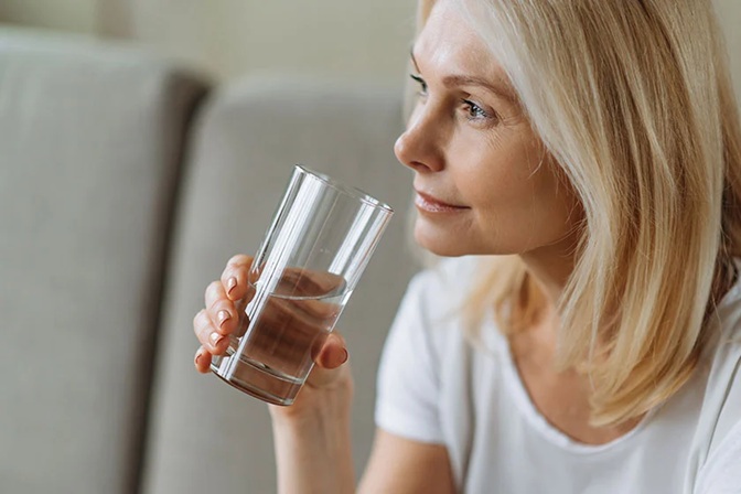 Drinking water first thing in the morning for adults over 40